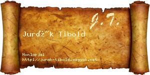 Jurák Tibold névjegykártya